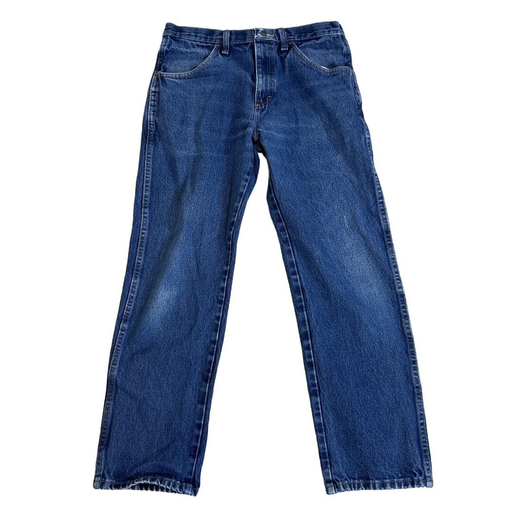 Rustler Men's Jeans 33x30 Blue Denim Straight Leg Regular Fit Workwear Vintage - Picture 3 of 12